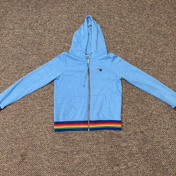 Aviator Nation Large Blue Hoodie Jacket Zipper, Mint Condition, Limited Edition - Picture 2 of 5